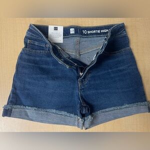 NWT Gap Girls Denim Jean Shorts Shortie High Rise size 10